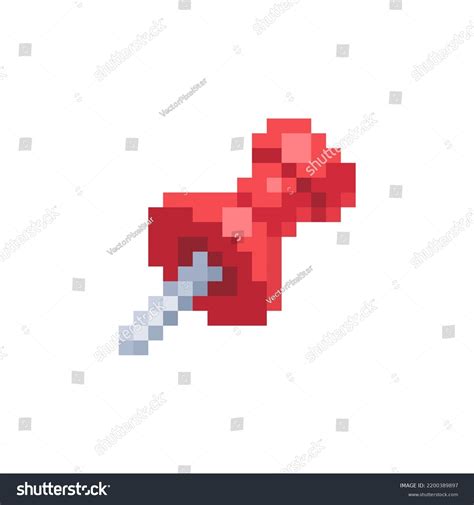 Pushpin Red Pin Pixel Art Icon Stock Vector Royalty Free 2200389897