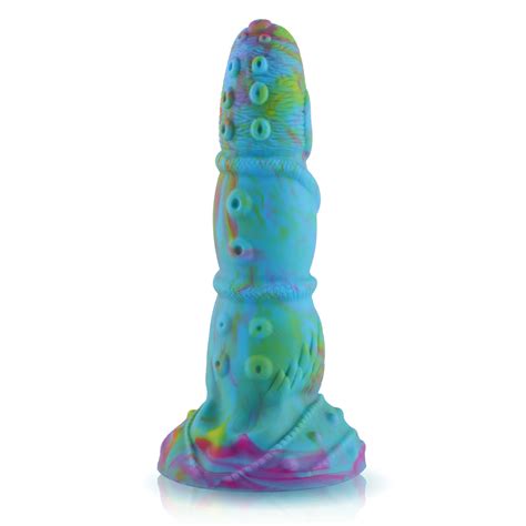 Fantasy Zuignap Dildo Blauw 22 Cm Octopussy Hismith