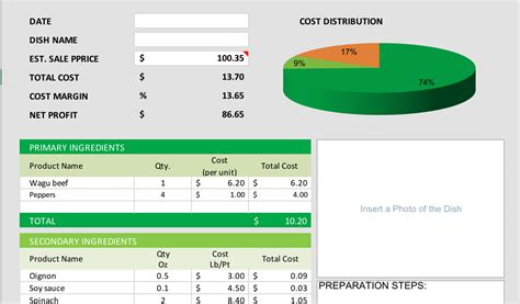 Free Food Cost Calculator for Excel