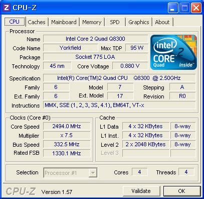 윈디하나의 블로그 :: Intel® Core™2 Quad Q8300 - CPU-Z