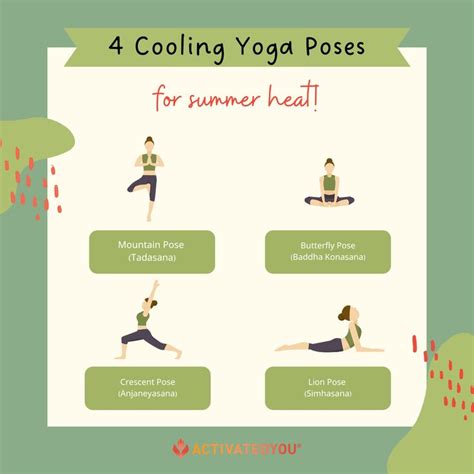 4 Cooling Yoga Poses For Summer Activatedyou In 2022 Yoga Poses