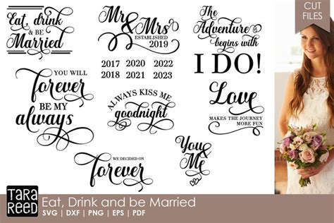 Eat Drink And Be Married Wedding Svg Cut Files