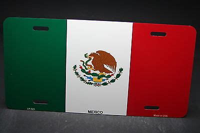 MEXICAN FLAG METAL CAR LICENSE PLATE MEXICO BANDERA MEXICANA PLACA