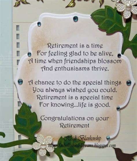 Embellished Dreams Retirement Card With Floral Design