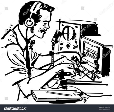 Ham Radio Operator - Retro Clipart Illustration #Ad , #Affiliate, # ...