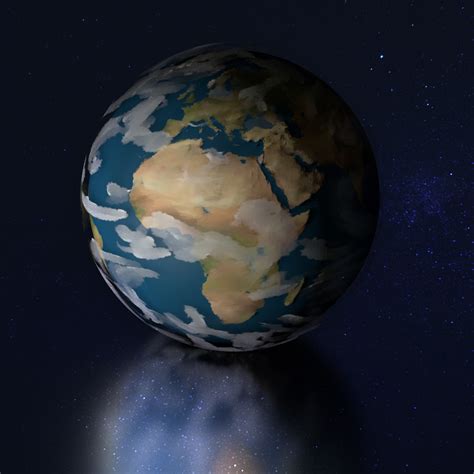 Cartoon Low Poly Earth Planet UVW 3D Model 25 Blend Unknown