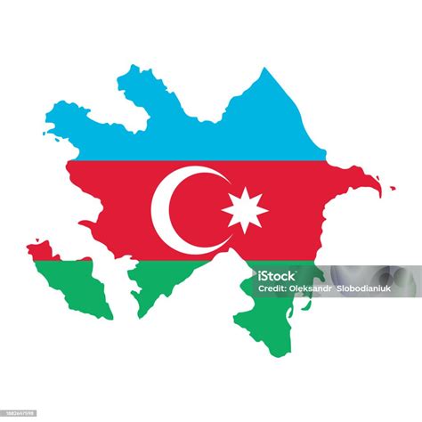 Azerbaijan Map Card Silhouette Azerbaijani Border Independence Day ...