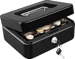 Amazon.com: YuniKeep Locking Metal Money Saving Box with Key Lock, Cash Box with Removable Coin ...