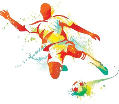 Abstract Soccer Player About To Kick The Ball Vector Free Vector In