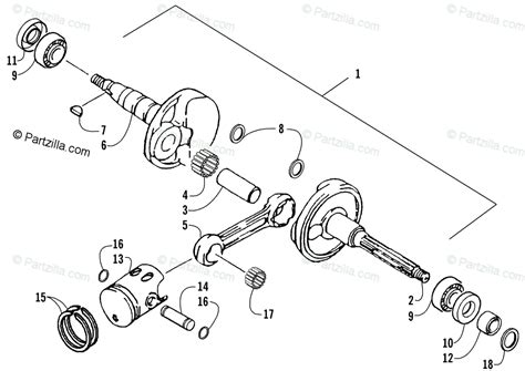 Arctic Cat Atv Oem Parts Diagram For Crankshaft And Piston