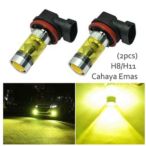 Jual SEPASANG 2pcs Mobil Led Lampu Kabut Led H11 H8 4300K 100W 1500LM