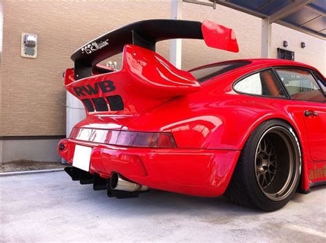 RWB Porsche 911 Rauh-Welt Begriff red rear diffuser and spoiler detail ...