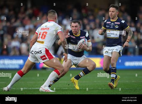 Cameron Smith 13 Of Leeds Rhinos Runs With The Ball During The Betfred