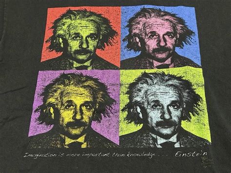 Rare Fade 2000s Vintage Andy Warhol Einstein Art T Shirt L USA USA 90s