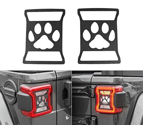 Poetryxiao Tail Light Cover Guard With Paw Print Style Led Lights For