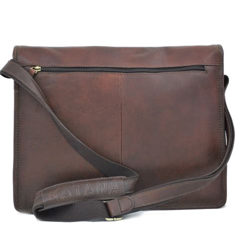 Besace Homme En Cuir Katana Marron Fonc Planetebag