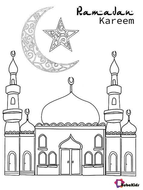 Ramadan Coloring Pages Mubarak Eid Kids Arabic Islamic Drawing Sheets