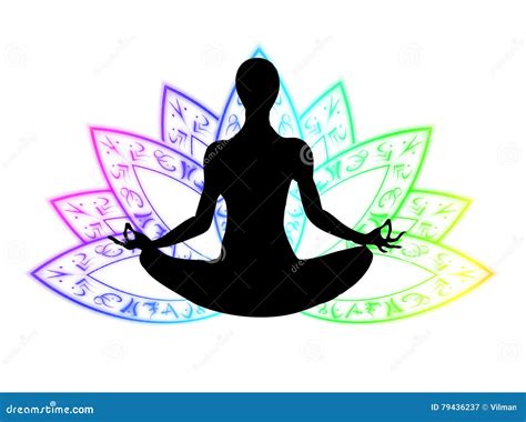 Yoga Posture Sitting in Lotus Symbol Stock Illustration - Illustration of yoga, symbol: 79436237