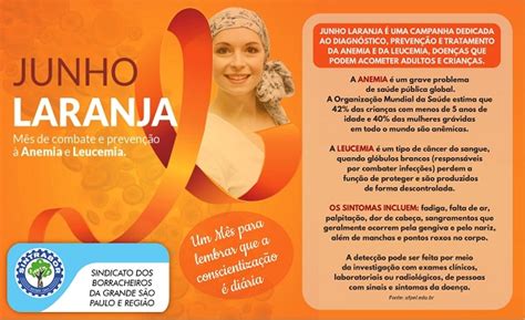 Junho Laranja M S De Conscientiza O Sobre Anemia E Leucemia Sintrabor