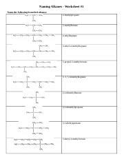 Naming Alkanes Ws 1 And Ws 2 Naming Alkanes Worksheet 1 Name