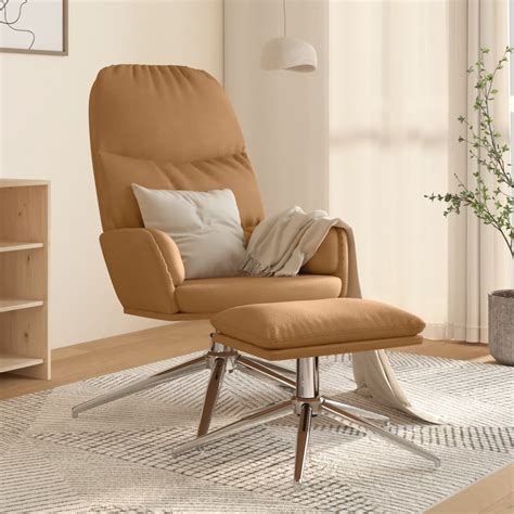 Rho Fauteuils Chaise De Relaxation Avec Tabouret Taupe Similicuir