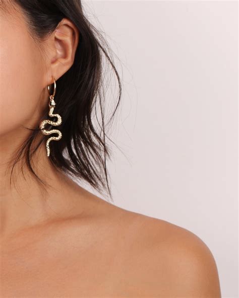 Snake Hoop Earrings Gold Snake Earrings Snake Charm Etsy Canada