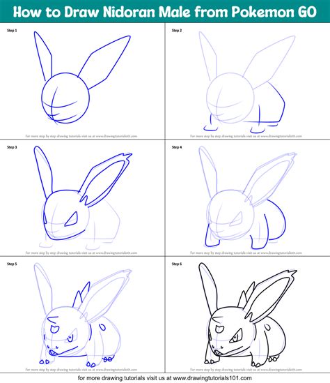 How To Draw Nidoran Male From Pokemon Go Printable Step By Step Drawing