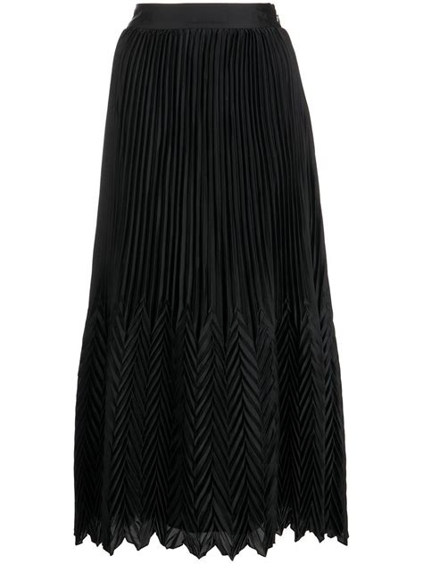 Buy Jonathan Simkhai Marta Pleated Midi Skirt Black At 60 Off