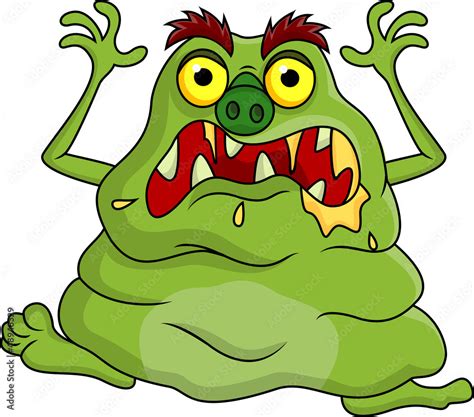 Ugly monster cartoon Stock Vector | Adobe Stock