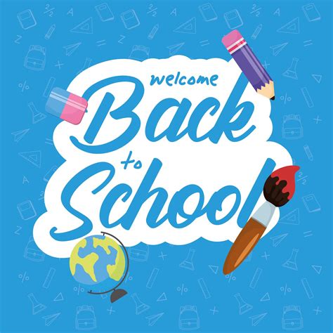 Back to school poster with school materials 1632921 Vector Art at Vecteezy