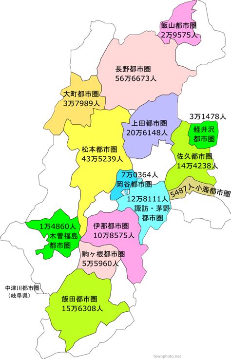 長野県の本当の都市圏ランキングと明快マップ・詳細データ