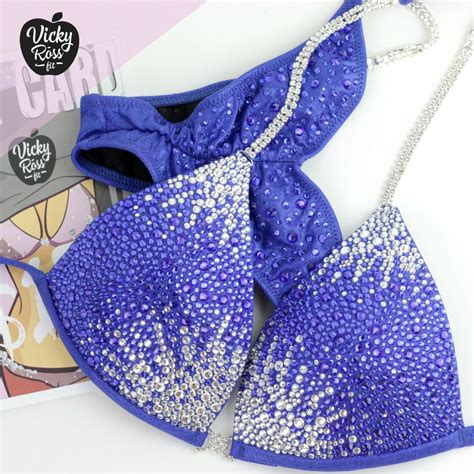 Blue Holographic Designer Suit Star Dust Bikini Vicky Ross Fit