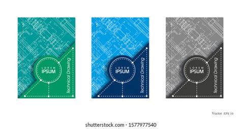 Mechanical Engineering Drawing Brochure Templates Cover Stock Vector ...