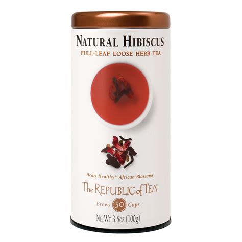 The Republic Of Tea Natural Hibiscus Herbal Full Leaf Tea