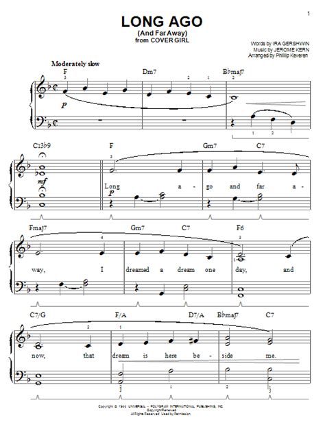 Long Ago And Far Away Arr Phillip Keveren By Jerome Kern Sheet