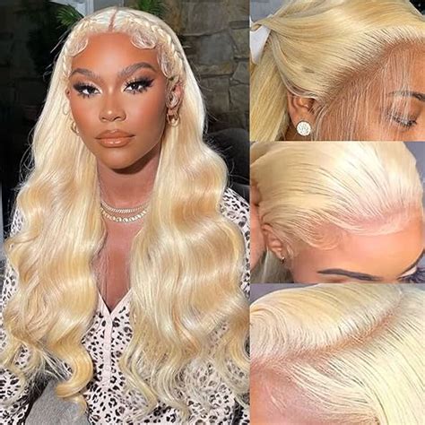 Amazon Eqpx 613 13x6 Lace Front Wig Human Hair 24Inch Blonde Lace Front Wigs Human Hair