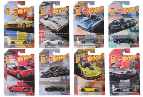 Coleção Completa 8 Miniaturas Série Corvette 70 Anos 1 64 Hot Wheels Mattel Carrinho