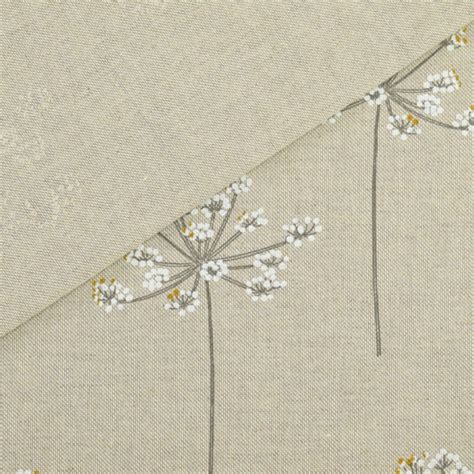 Tissu D Co Semi Panama Fleurs Berce Du Caucase Naturel Tissus Hemmers