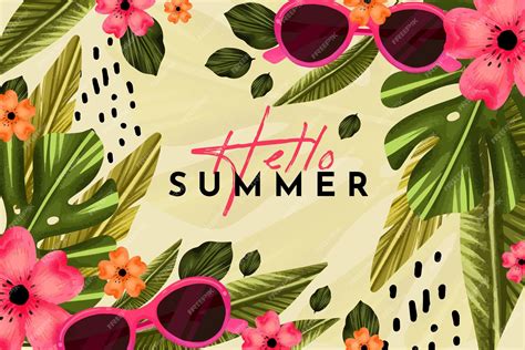 Free Vector Hand Painted Watercolor Hello Summer Illustration