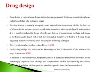 Role Of Bioinformatics Of Drug Designing Ppt