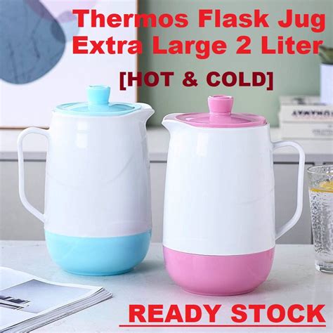 READY STOCK Thermal Water Jug Hot Cold 2L Extra Large Thermos Flask Container Bekas Air