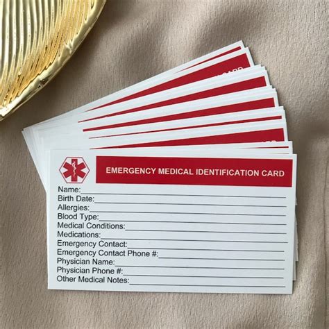 Medical Alert Card Etsy