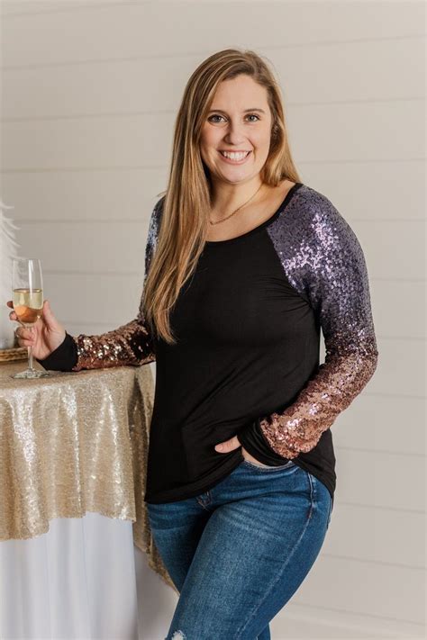 Shine Bright Sequin Top Black Shopperboard