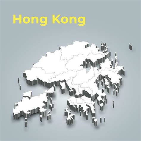 Hong Kong 3d map with borders of regions and its capital 36124888