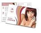 Naked Woman With Glossy Red Hair Postcard Template Design ID SmileTemplates