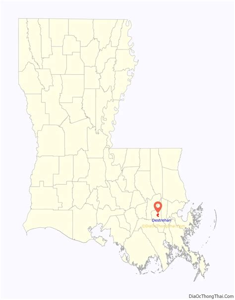 Map of Destrehan CDP - Thong Thai Real