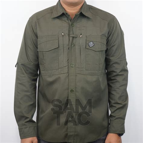 Jual Kemeja Tactical M Tac Lapangan Pdl Lengan Panjang Bahan American