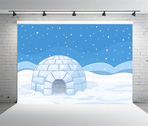 Amazon BELECO 5x3ft Fabric Cartoon Winter Arctic Snowy Landscape