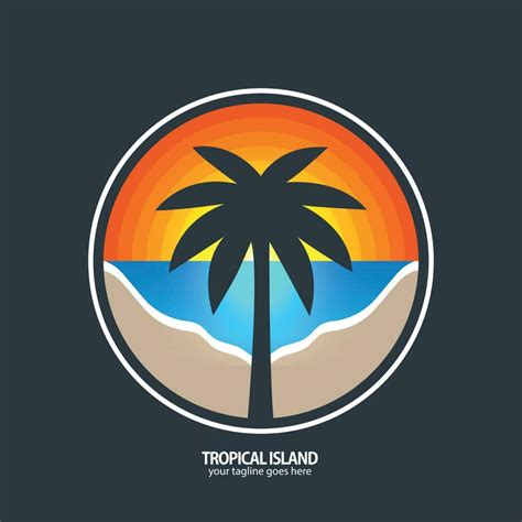 Tropical Island logo vector 27202302 Vector Art at Vecteezy