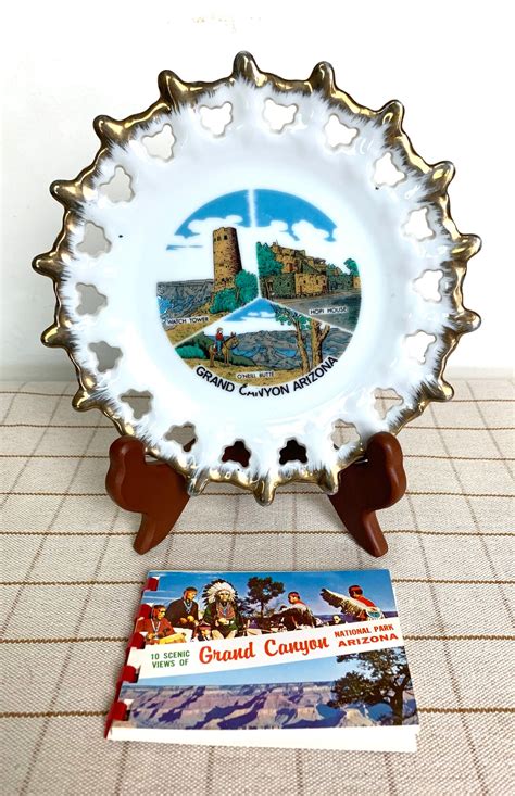 Vintage Grand Canyon Souvenir Plate And Photo Book Etsy